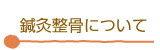 鍼灸整骨について